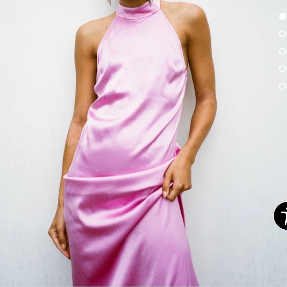 Pink Zara satin dress